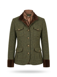 Henrietta | Velvet-Trimmed Tweed Jacket