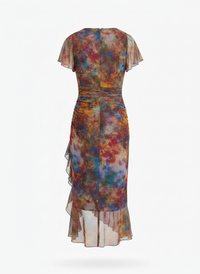 Cecily | Boho Ruched Midi Dress