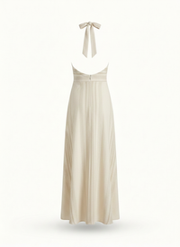 Mirabel | Striped Linen Halter Maxi Dress