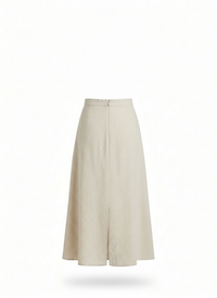 Celeste | Side-Slit Linen Midi Skirt
