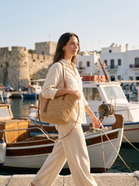Greta | Woven Raffia Tote Bag