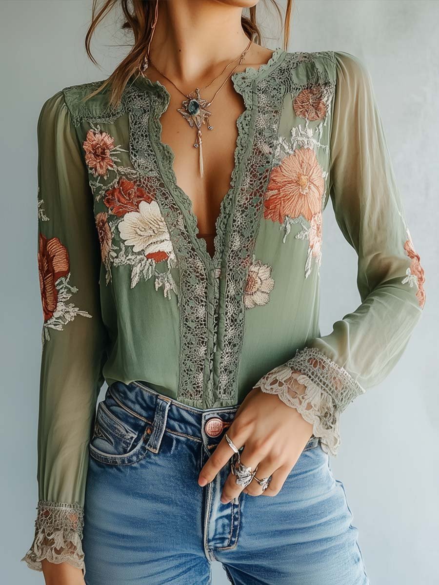 Verity | Floral Pattern Blouse — Eleanor Mayfair (1)