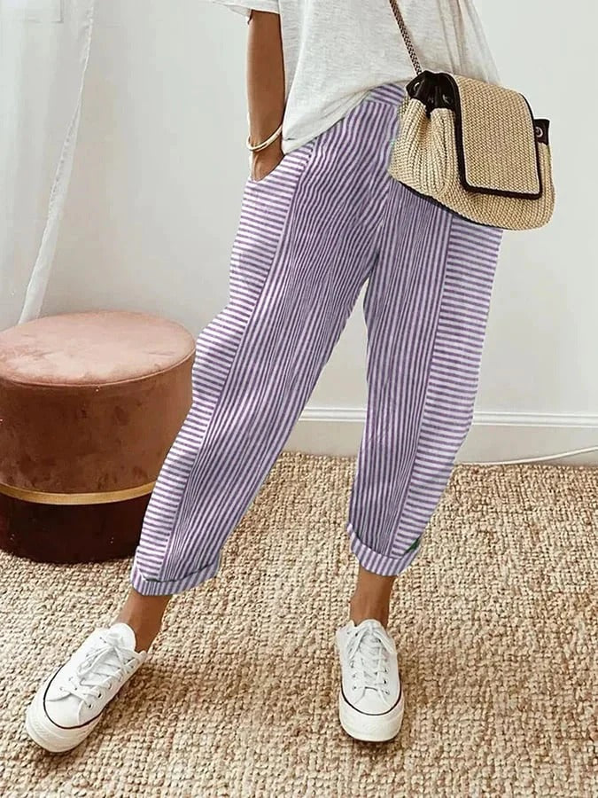 Loretta | Striped Wide Leg Trousers — Eleanor Mayfair (5)